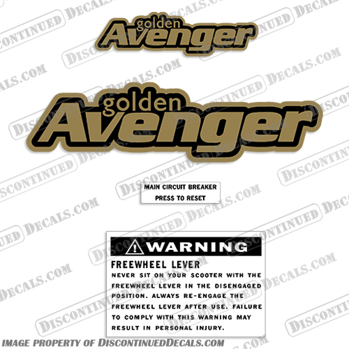 Golden Avenger Mobility Scooter Decals Golden, Avenger, Decal, Decals, Pride, Mobility, Scooter, 