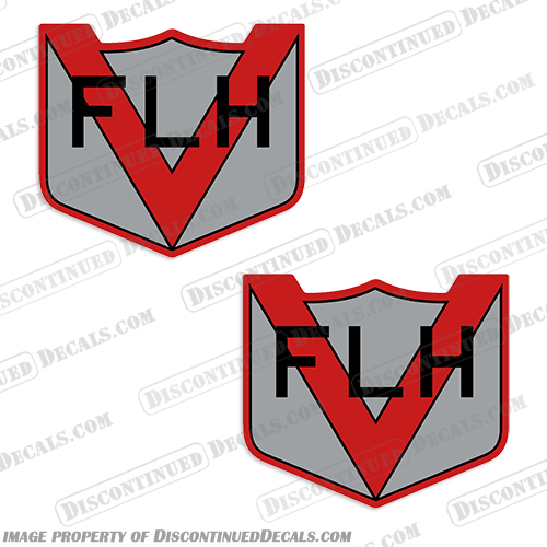 Harley Davidson FLH “V" Decals - 1956 - 1960 Harley, Davidson, Harley Davidson, H, h, lightning, oil, tank, decal, decals, stickers, motorcycle, street, bike, fuel, tank, engine, motor, Checkered, Flag, Checkered Flag, FLH, V, 1956, 1960, 1957, 1958, 1959