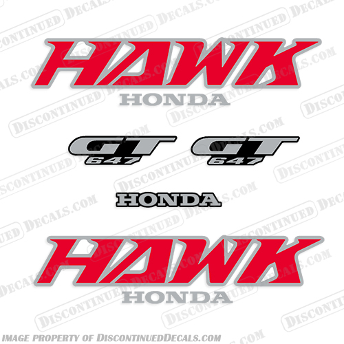 Honda Hawk GT 647 Motorcycle Decals  honda, hawk, gt, 647, motorcycle, motor, cycle, decals, stickers, decal, gas, fuel, tank, any, color, single, street, bike, 