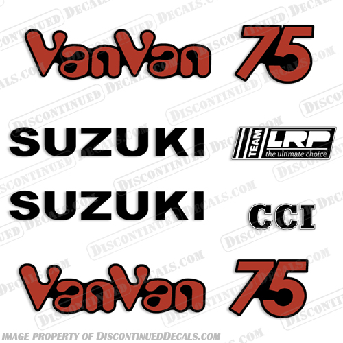 Suzuki VanVan RV75 75hp Decals - 1973 suzuki, vanvan, rv75, decal, decals, stickers, trailbike, trail, bike, 1973, 75hp, 75 hp, motorcross, 