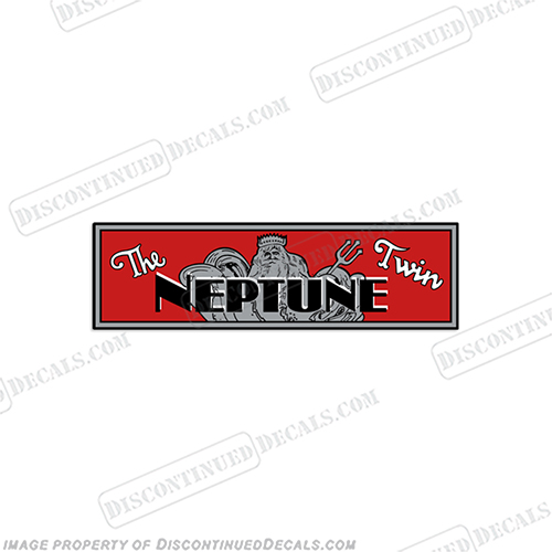 Neptune "the Twin" Outboard Engine Decal - Silver / Red Neptune, Boat, outboard, motor, engine, decal, sticker, kit, set, INCR10Aug2021