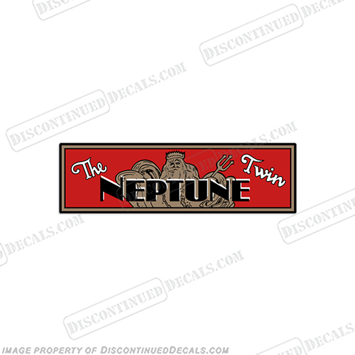 Neptune "The Twin" Outboard Engine Decal - Gold / Red Neptune, Boat, outboard, motor, engine, decal, sticker, kit, set, INCR10Aug2021