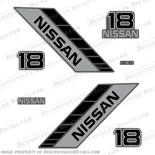 Nissan 18hp Decal Kit - 1990s  nissan, 18, 1990, 18hp, outboard, decal, sticker, kit, set, hp