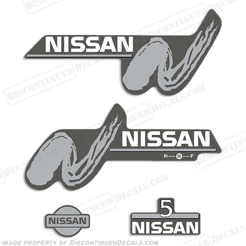 Nissan 5hp Decal Kit - 1999 2000 2001 2002 2003 2004 nissan, 5hp, outboard, motor, engine, decal, sticker, kit, set, 5, hp, 1998, 1999, 2000, 2001, 2002, 2003, 2004, 00, 01, 02, 03, 04, 99, 