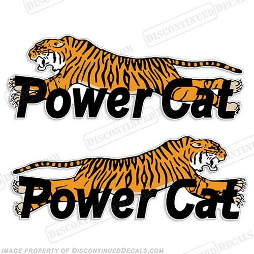 PowerCat Catamaran Boat Logo Decals (Set of 2) power, power cat, power-cat, INCR10Aug2021