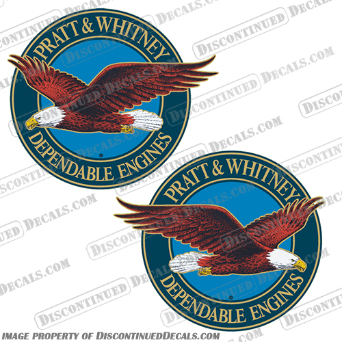 Pratt & Whitney Round Eagle Logo Decal Right Left Facing Pratty, and, &, whitney, round, eagle, logo, decal, right, left, facing, face,