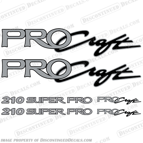 ProCraft Boats & 210 Super Pro Logo Decal Package  procraft, pro-craft, INCR10Aug2021