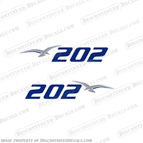 Pro-Line "202" Decals 1999 - 2 Colors  pro, line, proline, pro line, 202, boat, decals, full, kit, stickers, stripes, graphics, logos, 2, color, option, bird, outboard, hull, set