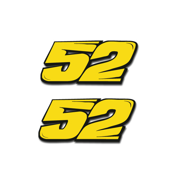 Moto GP Number "52" Decals - Set of 2 INCR10Aug2021