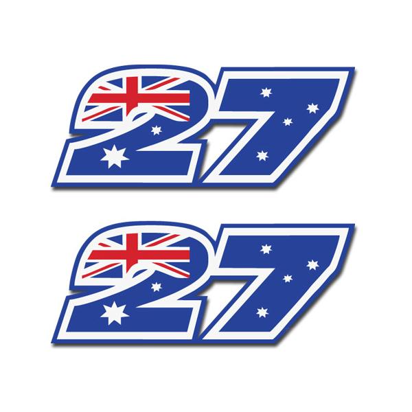 Moto GP Number "27" Decals - Set of 2 INCR10Aug2021
