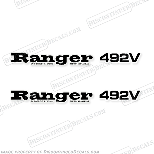 Ranger 492V Decals (Set of 2) - Any Color!  Ranger, boat, decal, sticker, 492, 492v, 492vs, logo, INCR10Aug2021