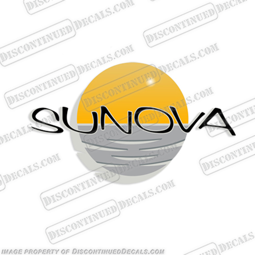 Sunova RV Replacement Logo Decal  tropical, recreational vehicle decals, INCR10Aug2021, sunova,  winnebago
