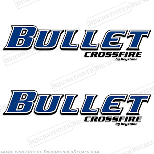 Bullet Crossfire by Keystone RV Decals (Set of 2) cross, fire, cross fire, key, stone, key stone, INCR10Aug2021