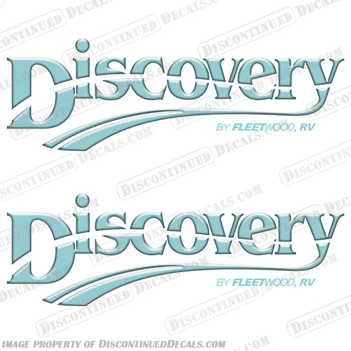Fleetwood Discovery RV Logo Decals (Set of 2) - Style 2 fleetwood, fleet, wood, dicsovery, rv, logo, tavel, set, of, 2, style, blue, light, motorhome, camper, 