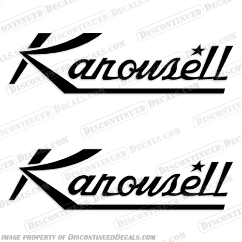 Karousell Logo Decal - (Set of 2) - Any Color! Karousell, Logo, Decal, RV, Set of 2, Any, Color, Any Color, Custom Color, Motorhome