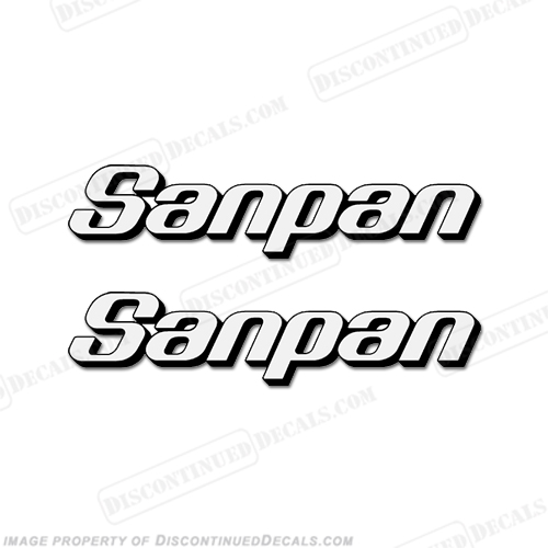 Sanpan Pontoon Boat Logo Decals - 2 Color! (Set of 2) INCR10Aug2021