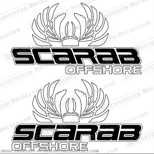 Scarab Offshore Wellcraft Boats Logo Decals - 2 - Color! Scarab, Offshore, Wellcraft, Boats, Boat, Logo, Decal, Decals, 2, Color, 2 Color, 2 Colors