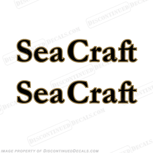 Seacraft boat decals graphics sticker decal stickers Seacraft black and silver