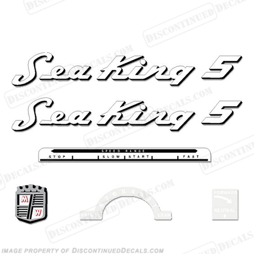 Sea King 1953-1955 5HP Decals - Black Outline INCR10Aug2021
