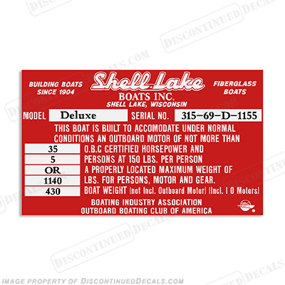 Shell Lake Capacity Decal - 5 Person INCR10Aug2021