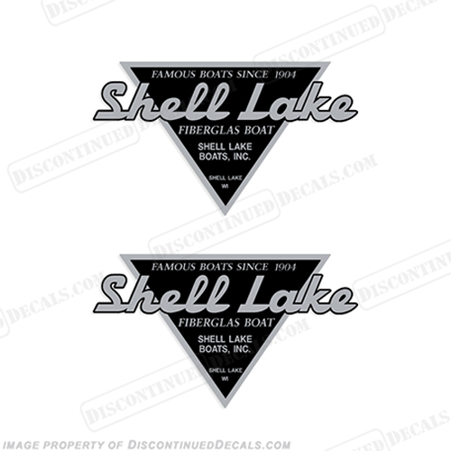 Shell Lake Fiberglass Boats (Chrome/Black) Boat Decals INCR10Aug2021