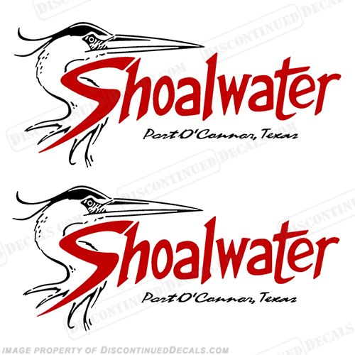 Shoalwater Boat Logo Decals (Set of 2) - Red/Black INCR10Aug2021