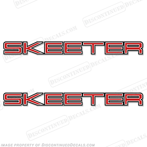 Skeeter Boat Logo Decals - White/Red/Black (Silver/Red/Black listed separately) INCR10Aug2021