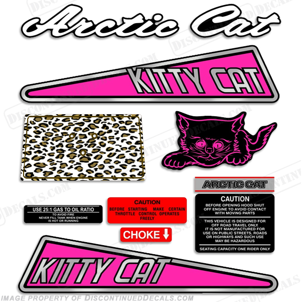 Arctic Cat "Kitty Cat" Decals 1972 - 1975 INCR10Aug2021