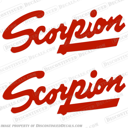 Vintage Scorpion Snowmobile Trailer Decals (Set of 2) - Any Color! trailer, logo, decal, any, color, colors,  logo, decal, sticker, label, scorpion,, snowmobile, snow, mobile, decals, set, of, 2, two