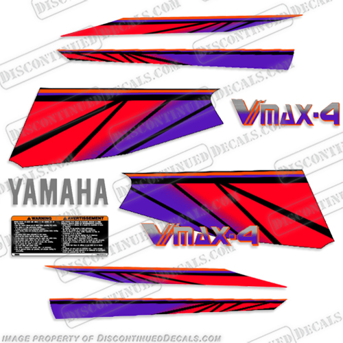 Yamaha Vmax 4 Snowmobile Decals - 1994 snowmobile, decals, yamaha, vmax, 4, 1994, 94, stickers, kit, set,