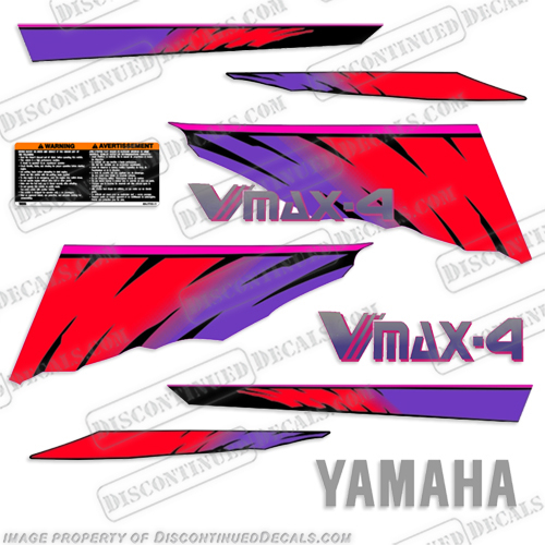 Yamaha Vmax 4 Snowmobile Decals - 1993 snowmobile, decals, yamaha, vmax, 4, 1993, 93, stickers, kit, set,