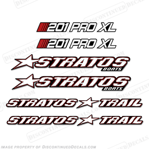 Stratos Boat 201 Pro XL Decals – Set Of 2, 24 Inches Long – Happy Skull Decals