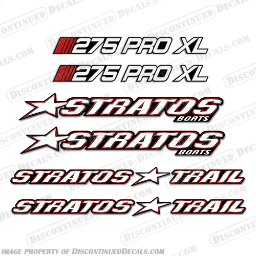 Stratos Boats 275 Pro XL Decal Package stratos, boat, decal, package, 275, pro, xl, kit, stcker, logos, 