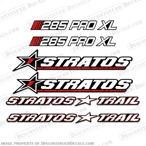 Stratos Boats 285 Pro XL Decal Package  Gen. 1 stratos, boats, 285, pro, xl, boat, decals, generation, 1, decal, kit