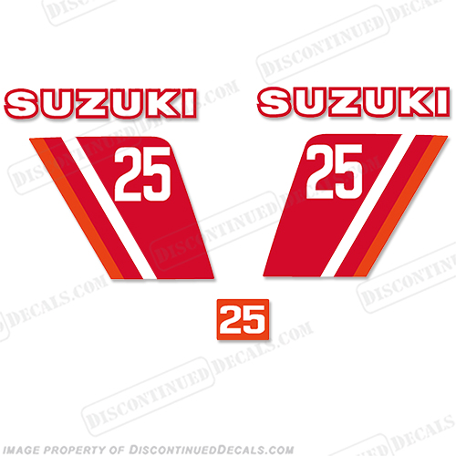 Suzuki 25hp Decal Kit 1980 suzuki, 25, hp, 25hp, decal, kit, 1979, 1980, 1981, stickers, logos, decals, vintage, motorcycle, motor, cycle, fuel, tank, engine