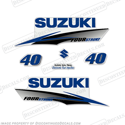 Suzuki 40hp 4-Stroke Decals (Dark Blue) 2010+ INCR10Aug2021