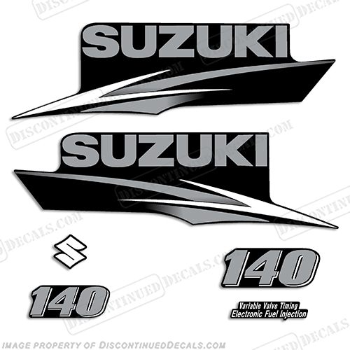 Suzuki 140hp Decal Kit - Custom Silver/White INCR10Aug2021