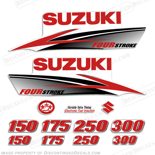 Suzuki DF Fourstroke Decals (Custom Red) 2010+