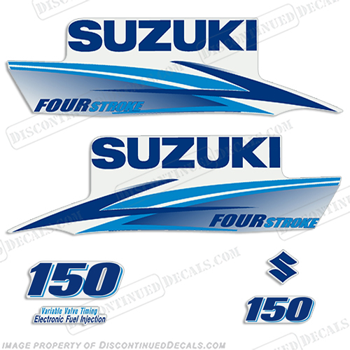 Suzuki 150hp 4-Stroke Decals (Light/Dark Blue) 2010+ INCR10Aug2021