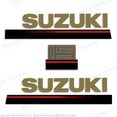 Suzuki 15hp 2-Stroke Decal Kit - 1995 INCR10Aug2021