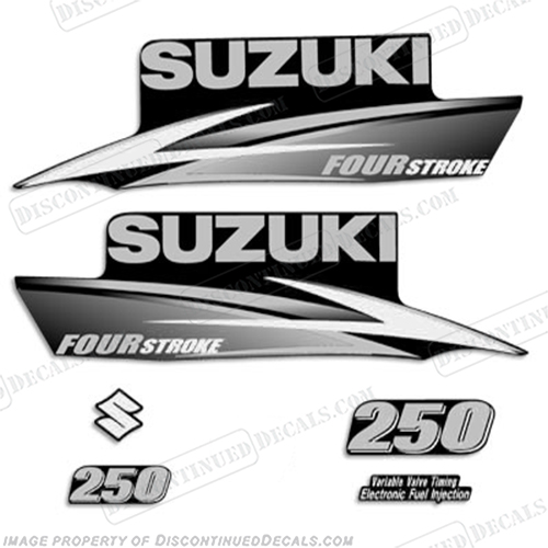 Suzuki 250hp Decal Kit - Custom Silver/Grey INCR10Aug2021
