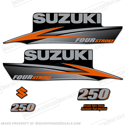 Suzuki 250hp FourStroke Decals - 2010+ Orange INCR10Aug2021