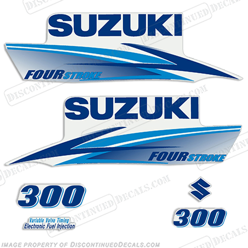 Suzuki 300hp 4-Stroke Decals (Light/Dark Blue) 2010+ INCR10Aug2021