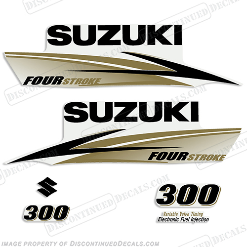 Suzuki 300hp 4-Stroke Decals (Black/Gold) - 2010+ INCR10Aug2021