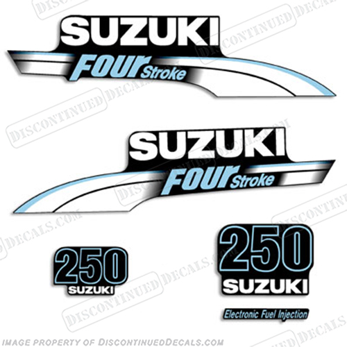Suzuki 250hp DF250 FourStroke Decal Kit - Pale Blue INCR10Aug2021