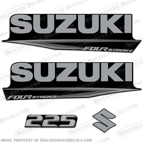 Suzuki 225 Fourstroke New 2020 and Up - Black Cowl suzuki, 225, 225hp, 2020, 2021, 2022, 2023, 2024, new, style, decal, decals, set, kit, stickers, outboard, engine, motor, black, cowl, 