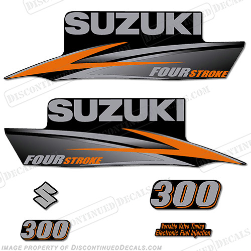 Suzuki 300hp FourStroke Decals - 2010+ Orange 300, hp, four, stroke, four stroke, four-stroke, 4stroke, 4-stroke, 4 stroke, 2010, 2011, 2012, INCR10Aug2021