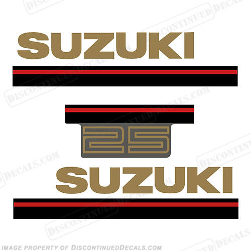 Suzuki 25hp 2-Stroke Decal Kit - 1995 INCR10Aug2021