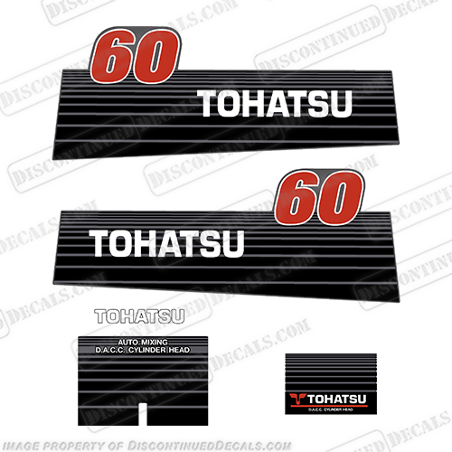 TOHATSU 15 HP Two Stroke outboard engine decal sticker set kit reproduction 