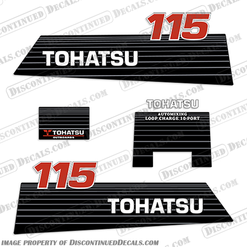 Tohatsu 115hp AutoMixing Decal Kit - 1996 - 2002 Tohatsu, 115, 115hp, Auto, Mixing, AutoMixing, Decal, Kit, Decals, 1996, 1997, 1998, 1999, 2000, 2001, 2002, 1996 - 2002